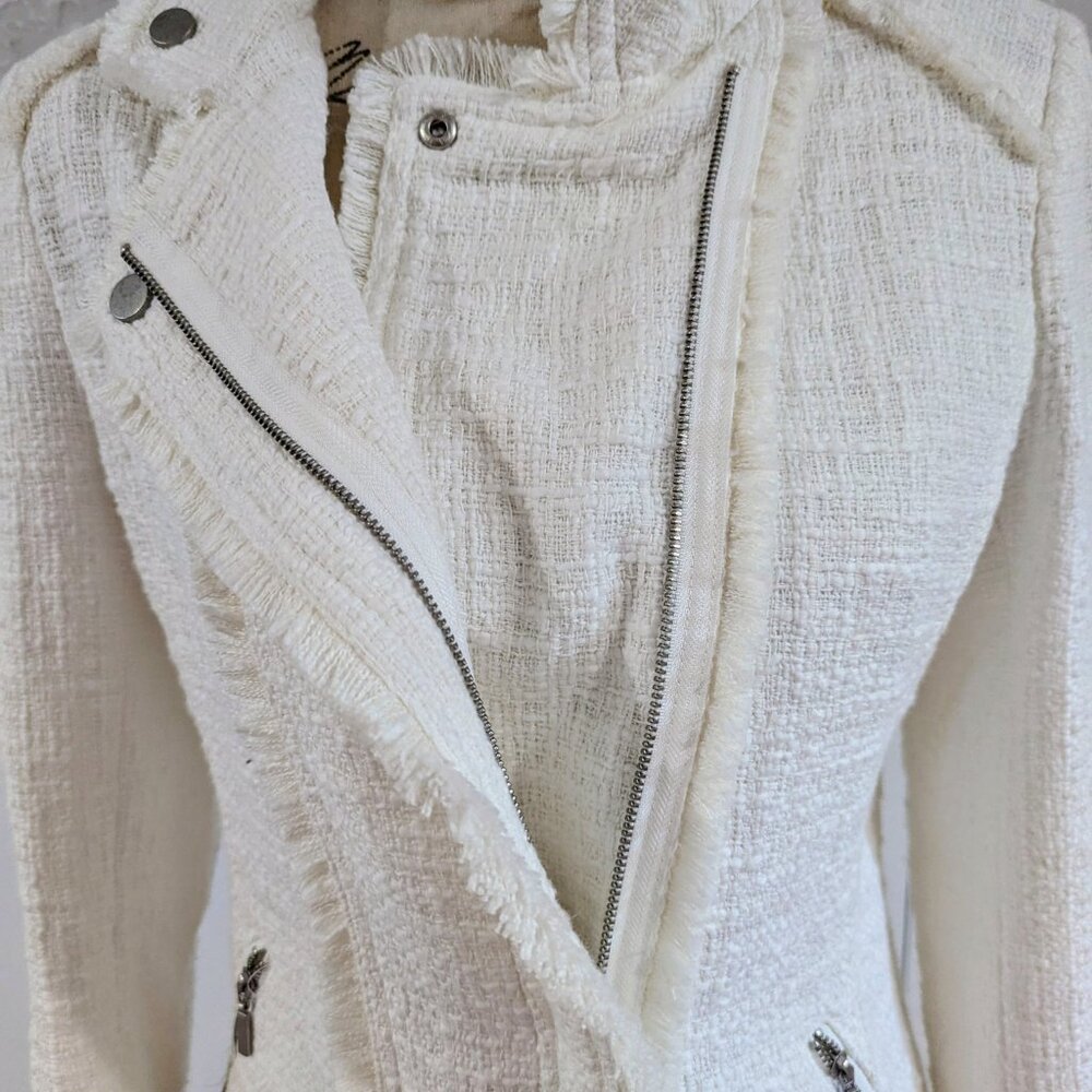 Carolina Belle Montreal Tweed Zipper Fitted Moto Jacket - Picture 2 of 7